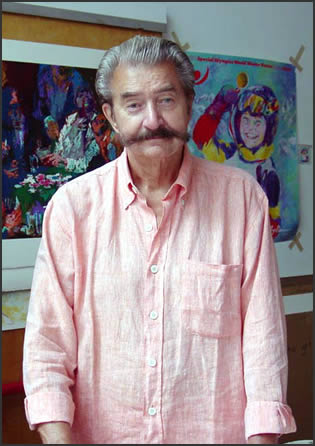 LeRoy Neiman in his studio