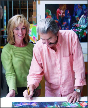 Neiman Originals owner Carla Bonney with LeRoy Neiman.